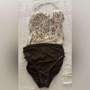 Vince Camuto Cream Floral Swimwear Size M